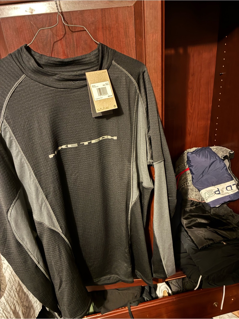 Nike Black and Gray Dri-FIT Long Sleeve Tech Shirt